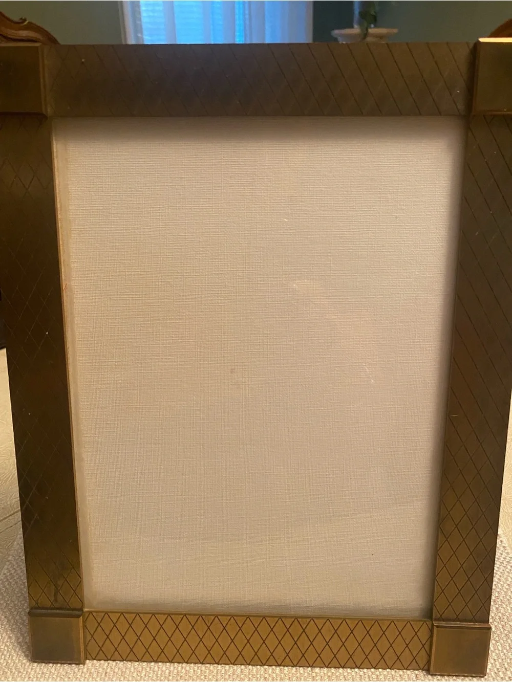 Vintage metal/brass gold tone photo frame with glass. Very good condition